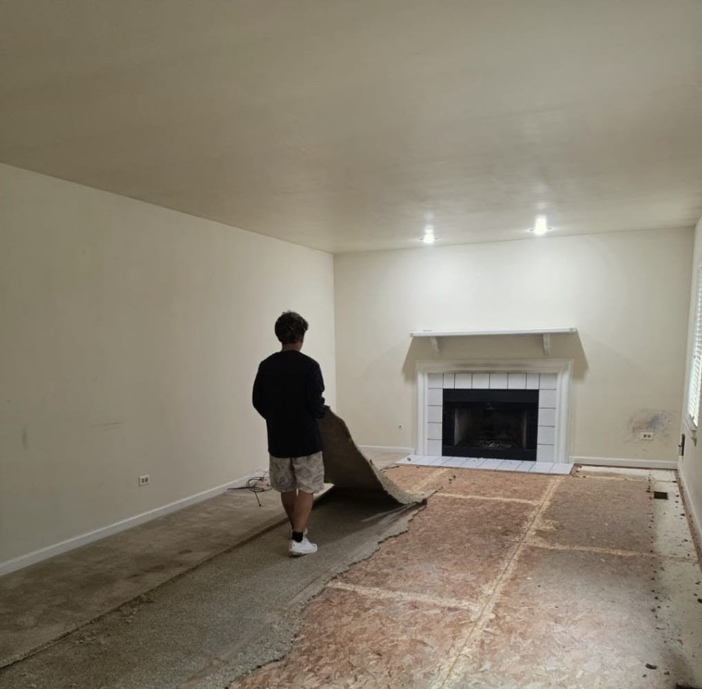 Living room before flooring installation