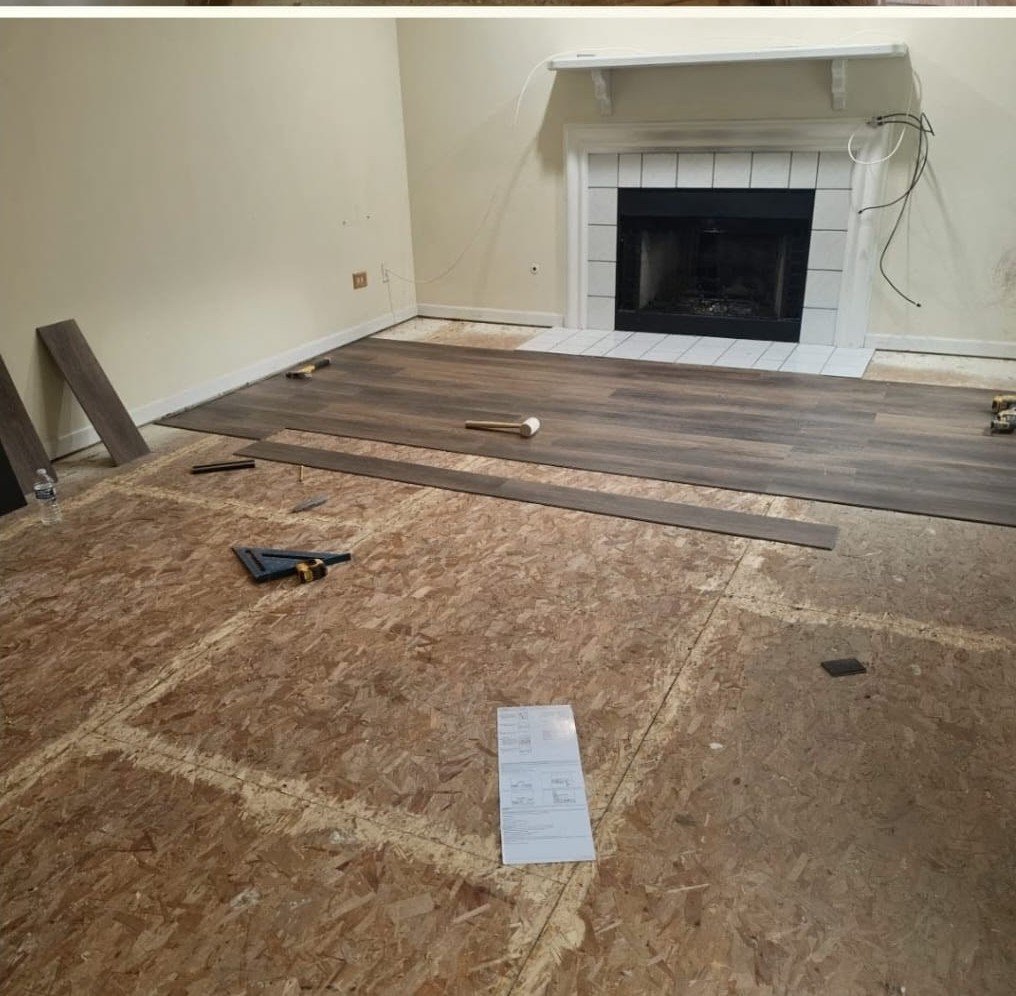Living room after flooring installation